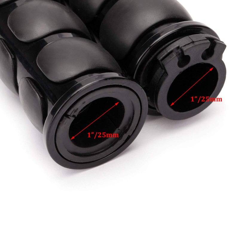 MISS MOLY Pair of 1" Dual Black Motorcycle Bar End Hand Grips Handlebar Compatible with Cruisers Harley Yamaha Suzuki - Image 4